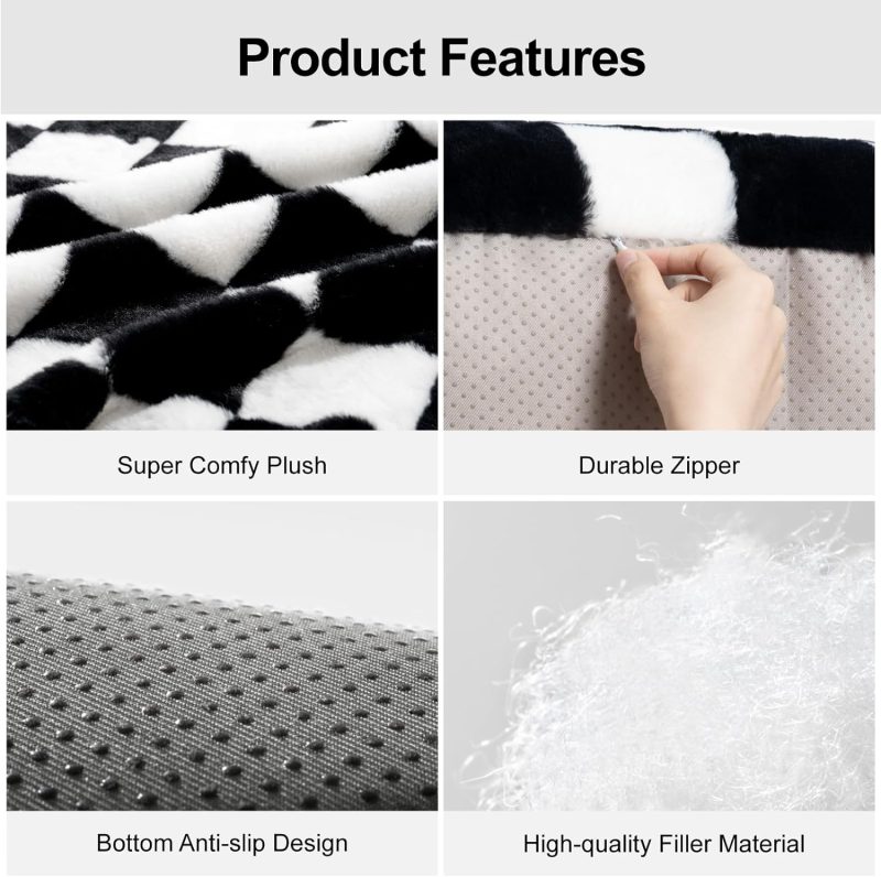 Pet Couch Bed, Washable Cat Beds for Medium Small Dogs & Cats up to 25 lbs, Durable Dog Beds with Non-Slip Bottom, Fluffy Cat - Image 3
