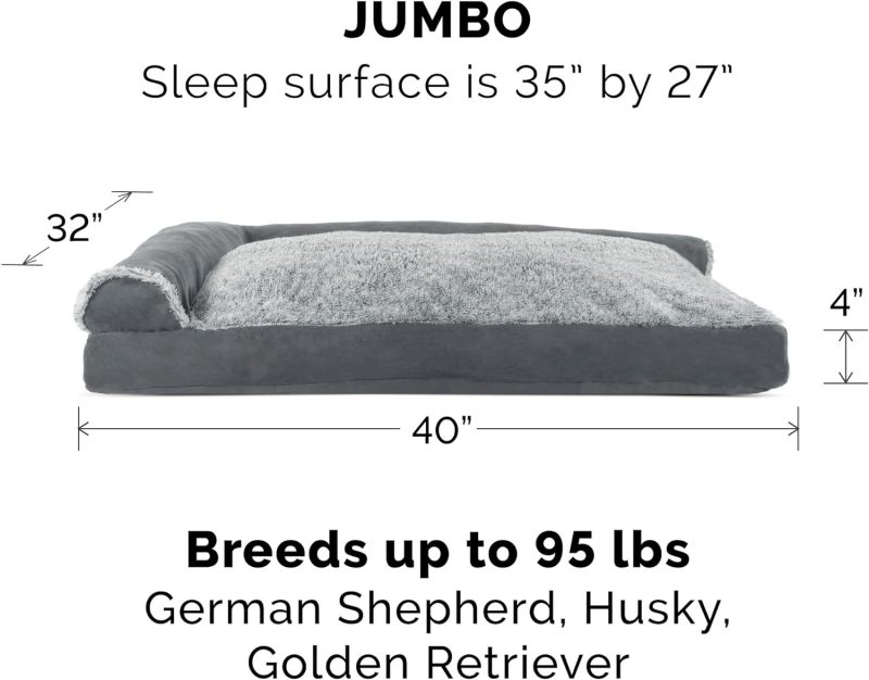 Furhaven Cooling Gel Dog Bed for Large/Medium Dogs w/ Removable Bolsters & Washable Cover, For Dogs Up to 55 lbs - Plush & - Image 578