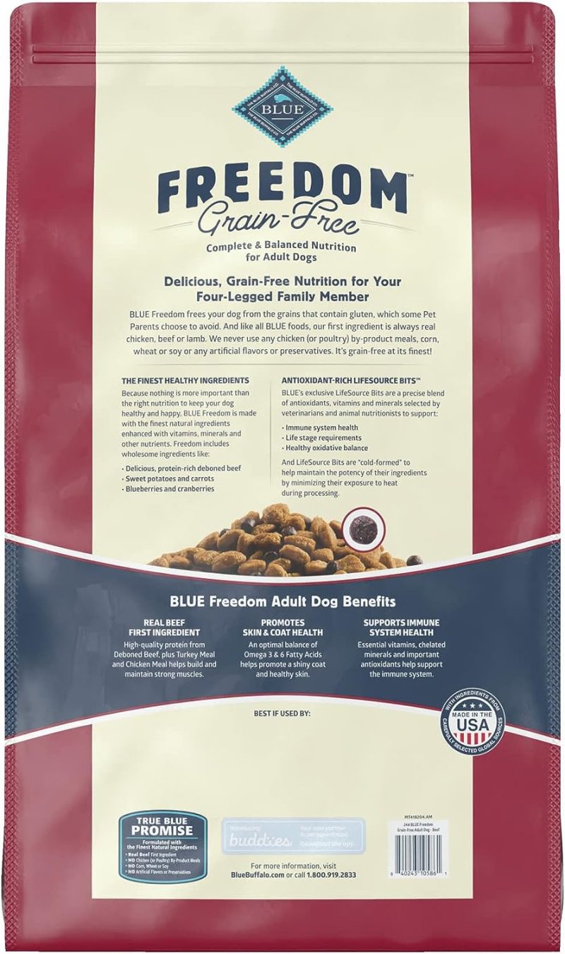 Blue Buffalo Freedom Grain Free Natural Adult Dry Dog Food, Beef 24-lb - Image 2