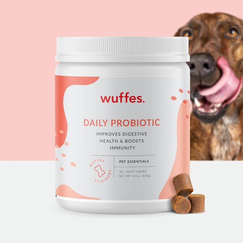 Wuffes Digestive Probiotics for Dogs - Probiotic Chews for Dogs for Itching - Dog Health Pet Supplies - Dog Vitamins and