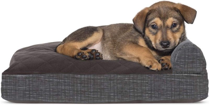 Furhaven Orthopedic Dog Bed for Medium/Small Dogs w/ Removable Bolsters & Washable Cover, For Dogs Up to 35 lbs - Plush & Almond - Image 229