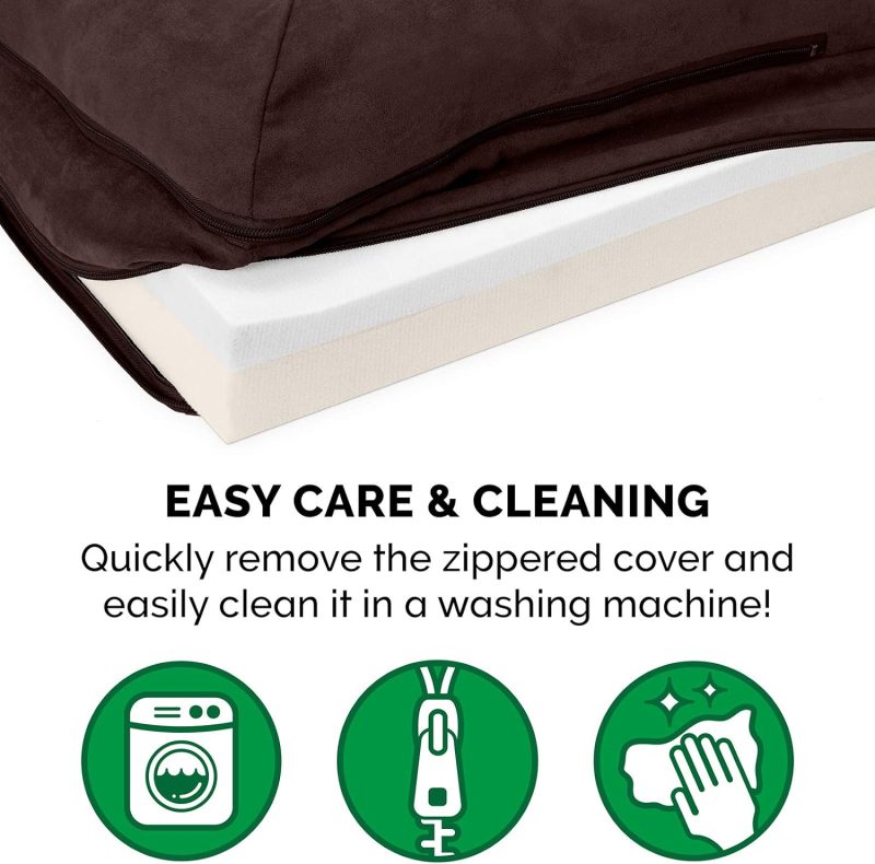 Furhaven Orthopedic Dog Bed for Medium/Small Dogs w/ Removable Bolsters & Washable Cover, For Dogs Up to 35 lbs - Plush & Almond - Image 385