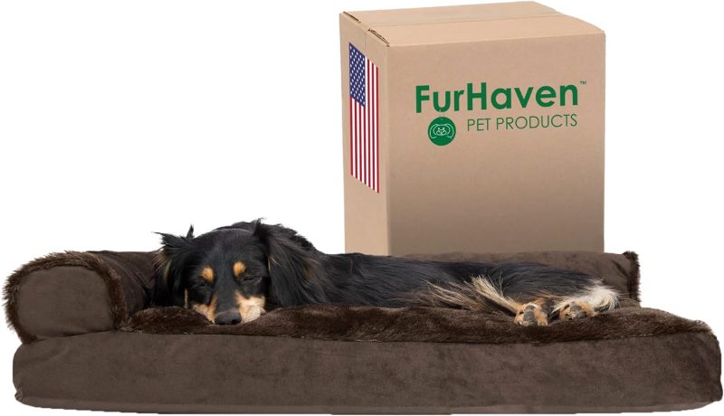 Furhaven Orthopedic Dog Bed for Medium/Small Dogs w/ Removable Bolsters & Washable Cover, For Dogs Up to 35 lbs - Plush & Almond - Image 27
