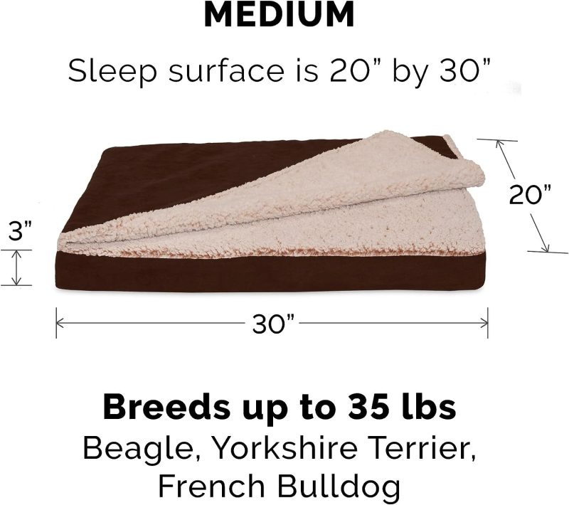 Furhaven Cooling Gel Dog Bed for Large Dogs w/ Removable Bolsters & Washable Cover, For Dogs Up to 95 lbs - Plush & Velvet Waves - Image 144