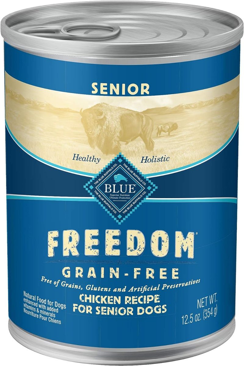 Blue Buffalo Freedom Grain Free Natural Senior Wet Dog Food, Chicken 12.5oz cans (Pack of 12) - Image 2