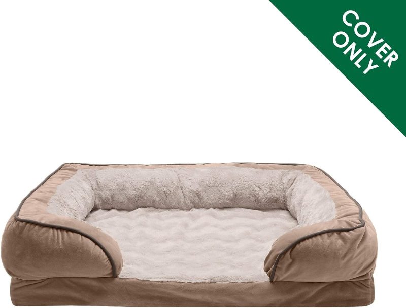 Furhaven Cooling Gel Dog Bed for Large Dogs w/ Removable Bolsters & Washable Cover, For Dogs Up to 95 lbs - Plush & Velvet Waves - Image 135