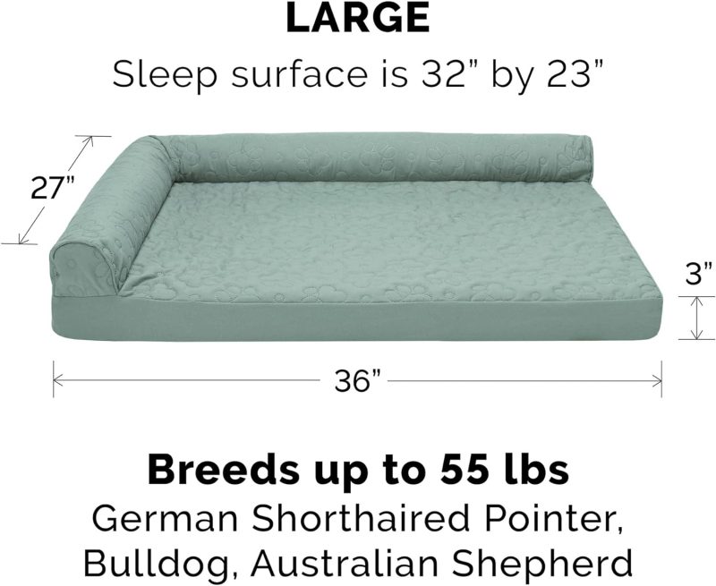 Furhaven Orthopedic Dog Bed for Medium/Small Dogs w/ Removable Bolsters & Washable Cover, For Dogs Up to 35 lbs - Plush & Almond - Image 363