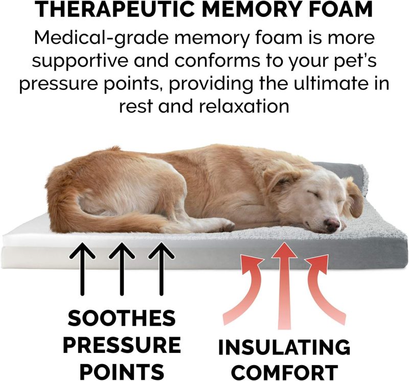 Furhaven Orthopedic Dog Bed for Medium/Small Dogs w/ Removable Bolsters & Washable Cover, For Dogs Up to 35 lbs - Plush & Almond - Image 379