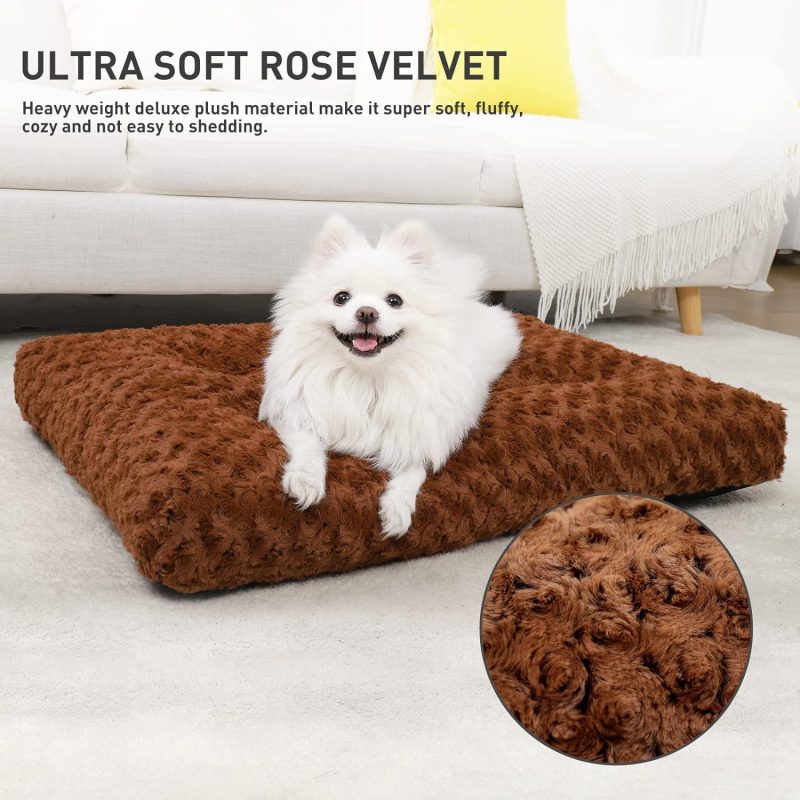 Washable Dog Bed Deluxe Plush Dog Crate Beds Fulffy Comfy Kennel Pad Anti-Slip Pet Sleeping Mat for Large, Jumbo, Medium, Small - Image 14
