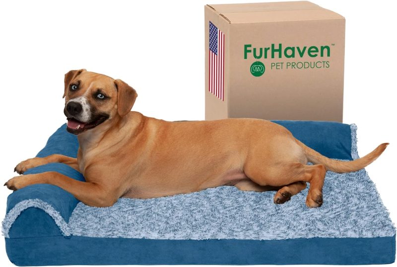 Furhaven Orthopedic Dog Bed for Medium/Small Dogs w/ Removable Bolsters & Washable Cover, For Dogs Up to 35 lbs - Plush & Almond - Image 565