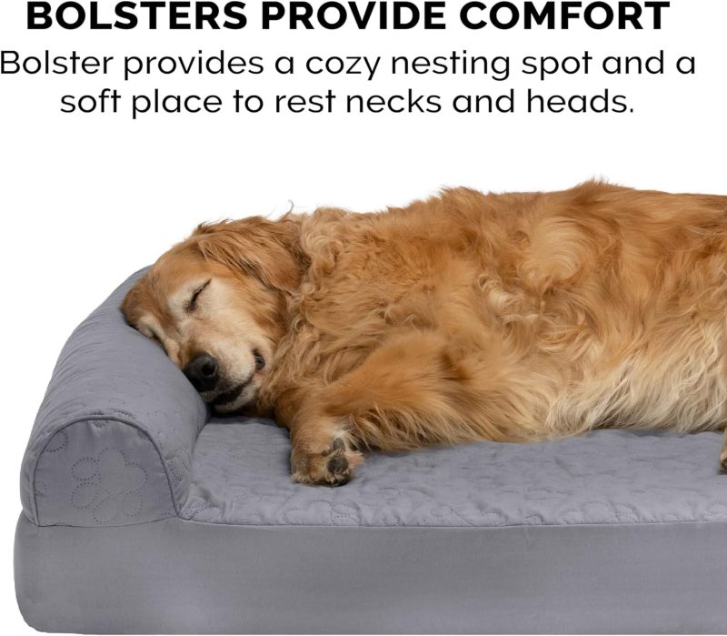 Furhaven Orthopedic Dog Bed for Medium/Small Dogs w/ Removable Bolsters & Washable Cover, For Dogs Up to 35 lbs - Plush & Almond - Image 292