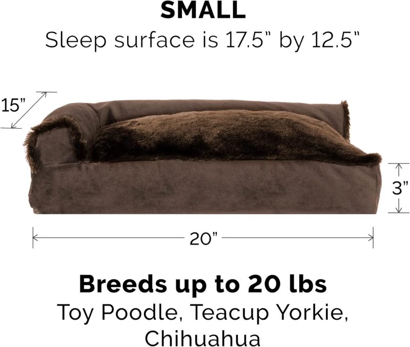Furhaven Orthopedic Dog Bed for Medium/Small Dogs w/ Removable Bolsters & Washable Cover, For Dogs Up to 35 lbs - Plush & Almond - Image 592