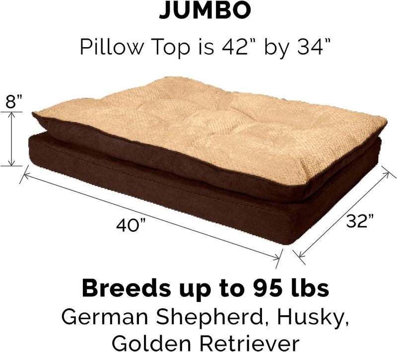 Furhaven Cooling Gel Dog Bed for Large Dogs w/ Removable Bolsters & Washable Cover, For Dogs Up to 95 lbs - Plush & Velvet Waves - Image 219