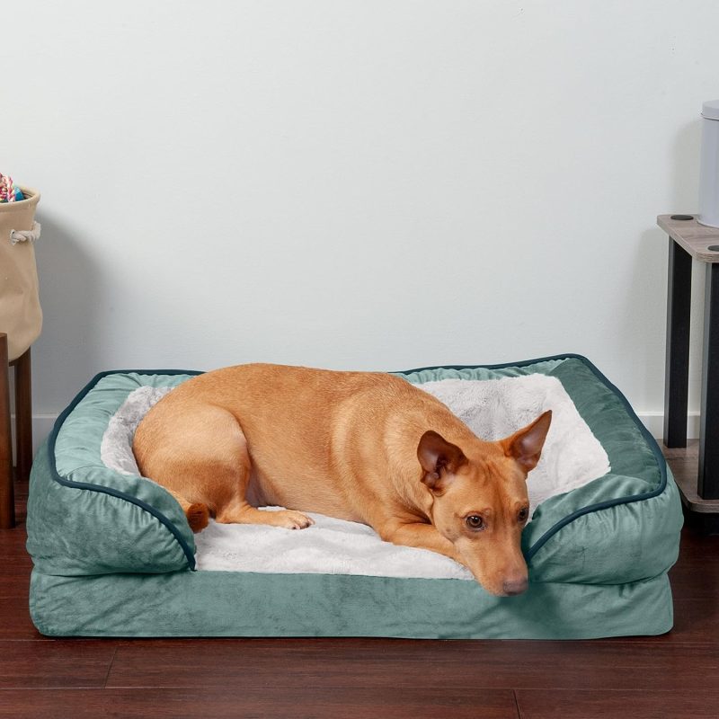 Furhaven Cooling Gel Dog Bed for Large Dogs w/ Removable Bolsters & Washable Cover, For Dogs Up to 95 lbs - Plush & Velvet Waves - Image 401