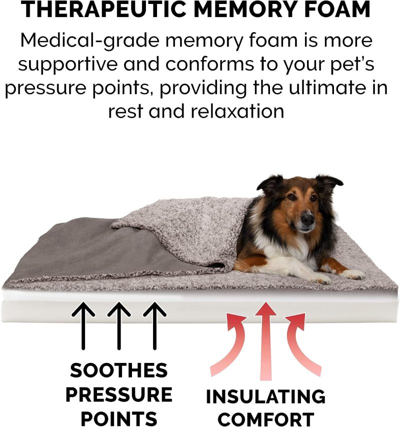 Furhaven Cooling Gel Dog Bed for Large Dogs w/ Removable Bolsters & Washable Cover, For Dogs Up to 95 lbs - Plush & Velvet Waves - Image 16