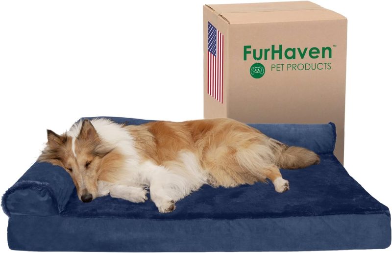 Furhaven Orthopedic Dog Bed for Medium/Small Dogs w/ Removable Bolsters & Washable Cover, For Dogs Up to 35 lbs - Plush & Almond - Image 434