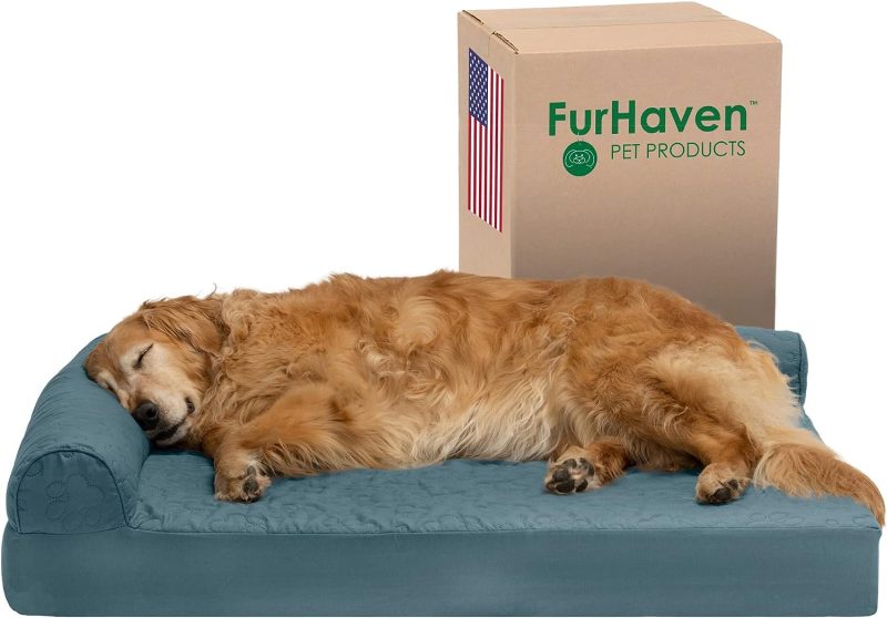 Furhaven Cooling Gel Dog Bed for Large/Medium Dogs w/ Removable Bolsters & Washable Cover, For Dogs Up to 55 lbs - Plush & - Image 278