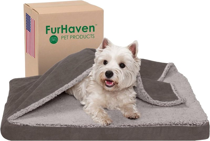 Furhaven Cooling Gel Dog Bed for Large Dogs w/ Removable Bolsters & Washable Cover, For Dogs Up to 95 lbs - Plush & Velvet Waves - Image 328