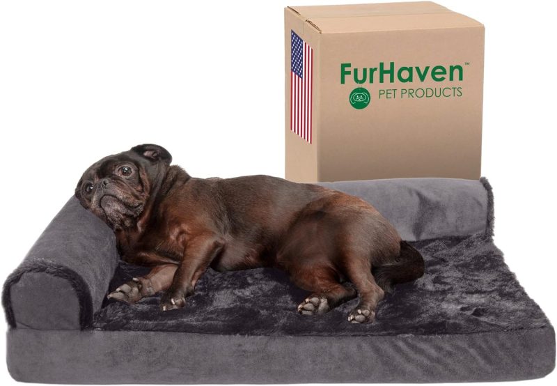 Furhaven Orthopedic Dog Bed for Medium/Small Dogs w/ Removable Bolsters & Washable Cover, For Dogs Up to 35 lbs - Plush & Almond - Image 448