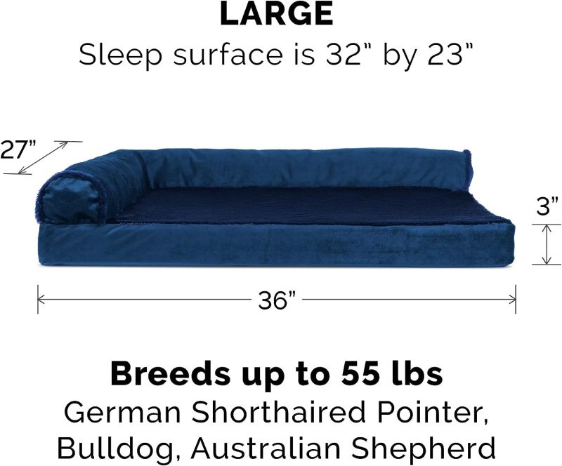 Furhaven Orthopedic Dog Bed for Medium/Small Dogs w/ Removable Bolsters & Washable Cover, For Dogs Up to 35 lbs - Plush & Almond - Image 126