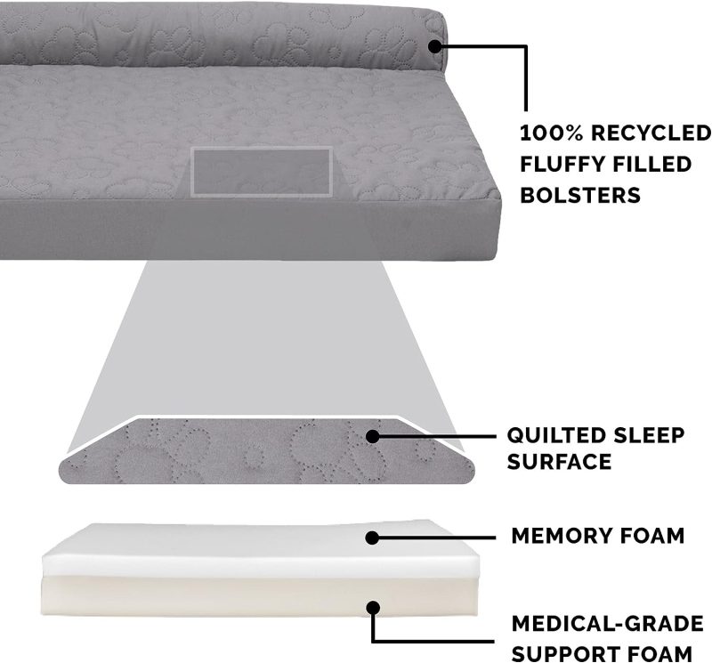 Furhaven Orthopedic Dog Bed for Medium/Small Dogs w/ Removable Bolsters & Washable Cover, For Dogs Up to 35 lbs - Plush & Almond - Image 308