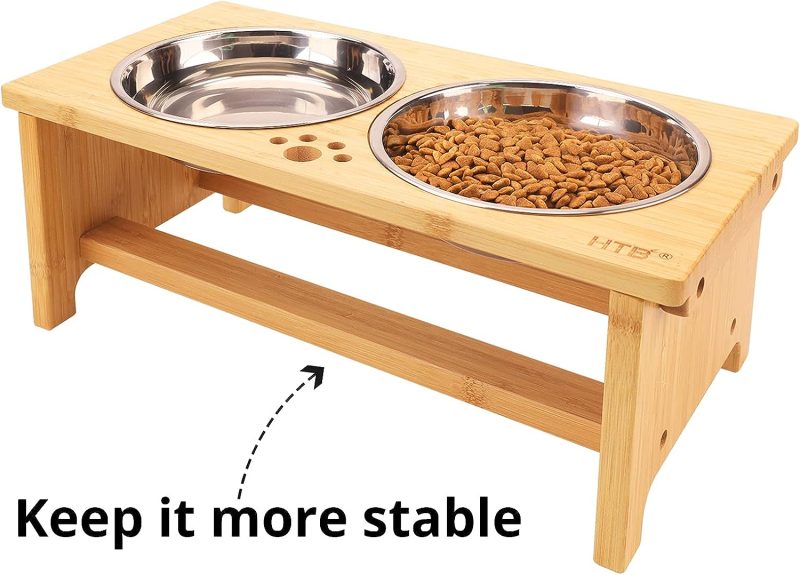 HTB Elevated Dog Bowls,Raised Dog Bowl Stand with 2 Stainless Steel Bowls,Elevated Raised Dog Bowls for Large Medium Small Sized - Image 27