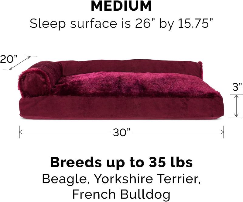 Furhaven Orthopedic Dog Bed for Medium/Small Dogs w/ Removable Bolsters & Washable Cover, For Dogs Up to 35 lbs - Plush & Almond - Image 128