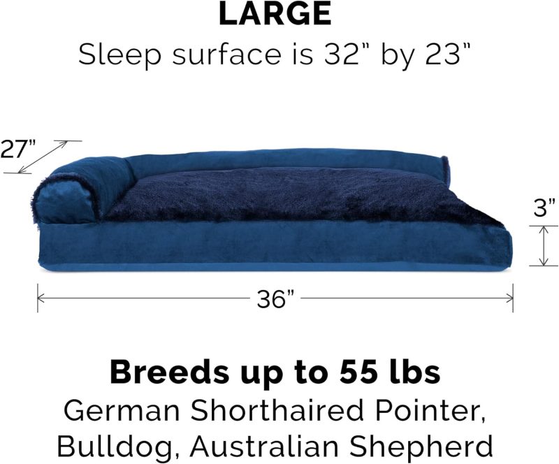 Furhaven Orthopedic Dog Bed for Medium/Small Dogs w/ Removable Bolsters & Washable Cover, For Dogs Up to 35 lbs - Plush & Almond - Image 223