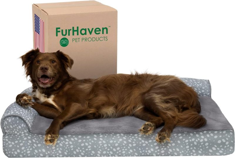 Furhaven Orthopedic Dog Bed for Medium/Small Dogs w/ Removable Bolsters & Washable Cover, For Dogs Up to 35 lbs - Plush & Almond - Image 643