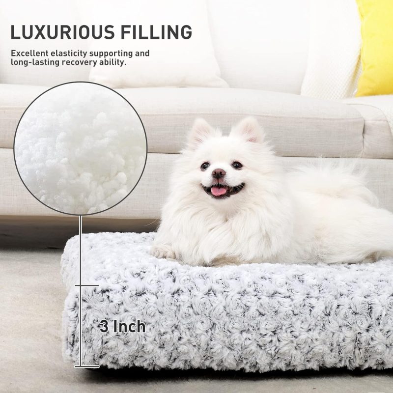 Washable Dog Bed Deluxe Plush Dog Crate Beds Fulffy Comfy Kennel Pad Anti-Slip Pet Sleeping Mat for Large, Jumbo, Medium, Small - Image 32
