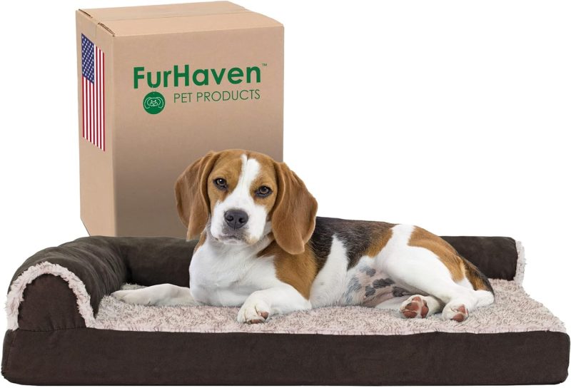 Furhaven Cooling Gel Dog Bed for Large/Medium Dogs w/ Removable Bolsters & Washable Cover, For Dogs Up to 55 lbs - Plush & - Image 596