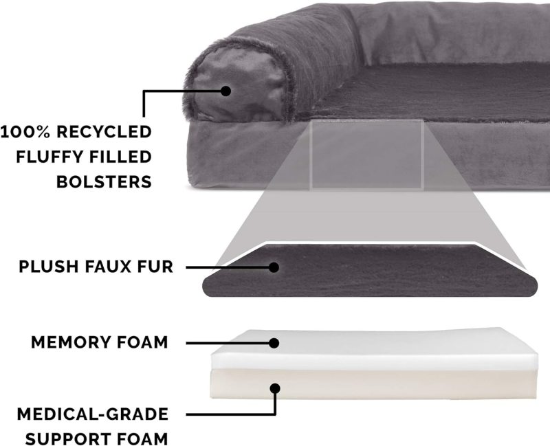Furhaven Cooling Gel Dog Bed for Large/Medium Dogs w/ Removable Bolsters & Washable Cover, For Dogs Up to 55 lbs - Plush & - Image 312