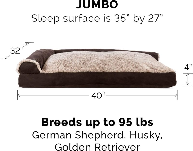 Furhaven Orthopedic Dog Bed for Medium/Small Dogs w/ Removable Bolsters & Washable Cover, For Dogs Up to 35 lbs - Plush & Almond - Image 442