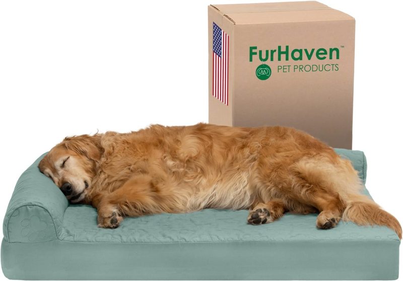 Furhaven Orthopedic Dog Bed for Medium/Small Dogs w/ Removable Bolsters & Washable Cover, For Dogs Up to 35 lbs - Plush & Almond - Image 589