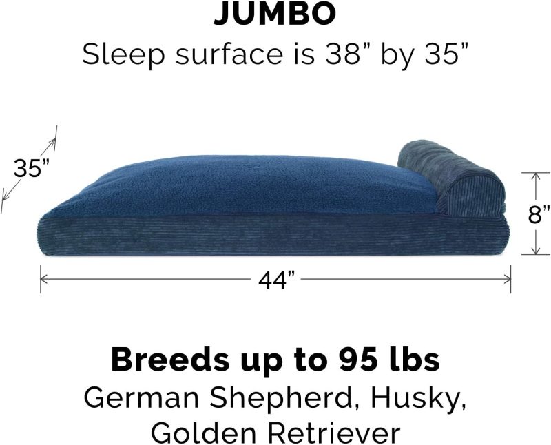 Furhaven Orthopedic Dog Bed for Medium/Small Dogs w/ Removable Bolsters & Washable Cover, For Dogs Up to 35 lbs - Plush & Almond - Image 300
