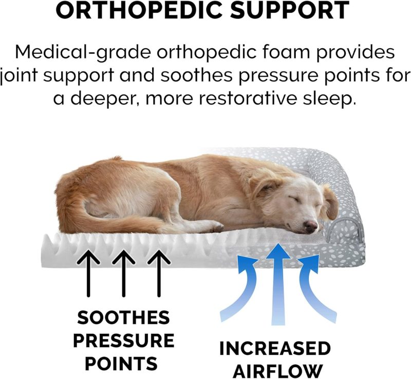 Furhaven Cooling Gel Dog Bed for Large/Medium Dogs w/ Removable Bolsters & Washable Cover, For Dogs Up to 55 lbs - Plush & - Image 264