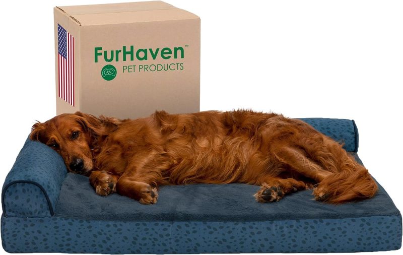 Furhaven Orthopedic Dog Bed for Medium/Small Dogs w/ Removable Bolsters & Washable Cover, For Dogs Up to 35 lbs - Plush & Almond - Image 524