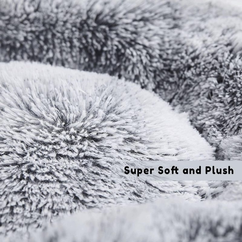 Calming Dog Bed & Cat Bed, Anti-Anxiety Donut Cuddler Warming Cozy Soft Round Fluffy Faux Fur Plush Cushion bed for Small Medium - Image 78
