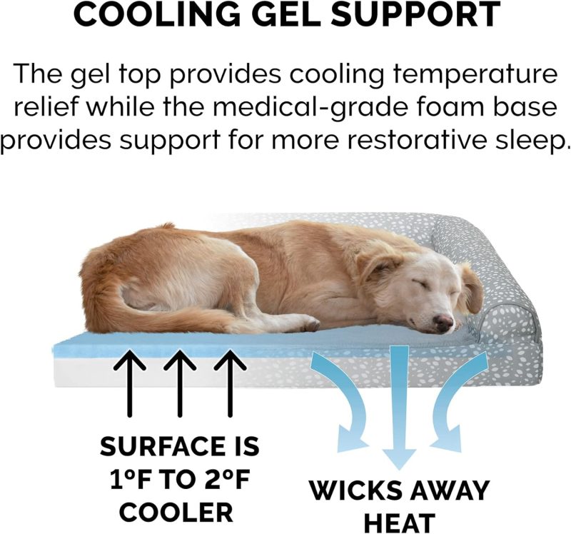 Furhaven Orthopedic Dog Bed for Medium/Small Dogs w/ Removable Bolsters & Washable Cover, For Dogs Up to 35 lbs - Plush & Almond - Image 410
