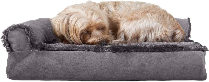 Furhaven Orthopedic Dog Bed for Medium/Small Dogs w/ Removable Bolsters & Washable Cover, For Dogs Up to 35 lbs - Plush & Almond - Image 526