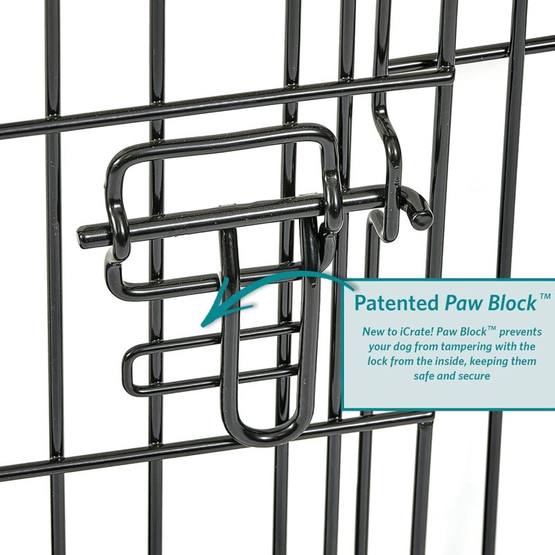 MidWest Homes for Pets Newly Enhanced Single & Double Door iCrate Dog Crate, Includes Leak-Proof Pan, Floor Protecting Feet , - Image 31
