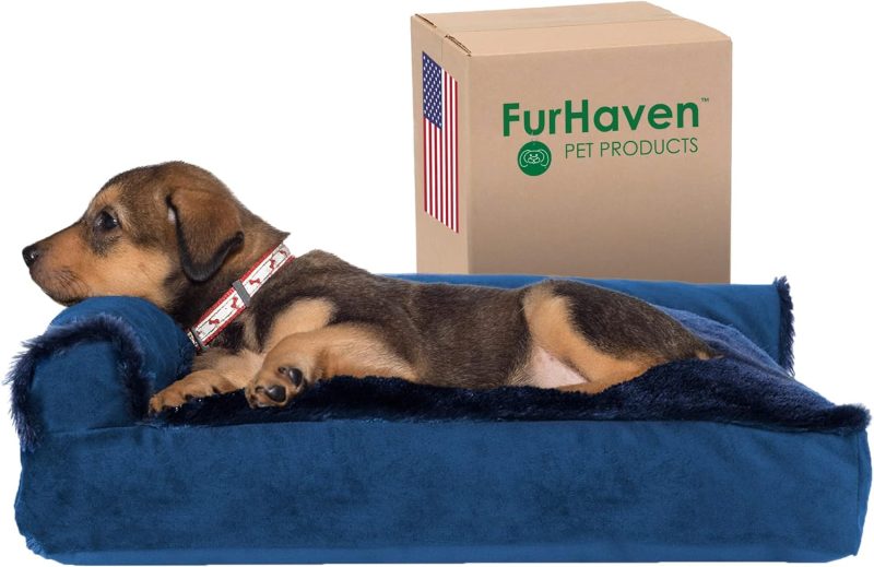 Furhaven Cooling Gel Dog Bed for Large/Medium Dogs w/ Removable Bolsters & Washable Cover, For Dogs Up to 55 lbs - Plush & - Image 671
