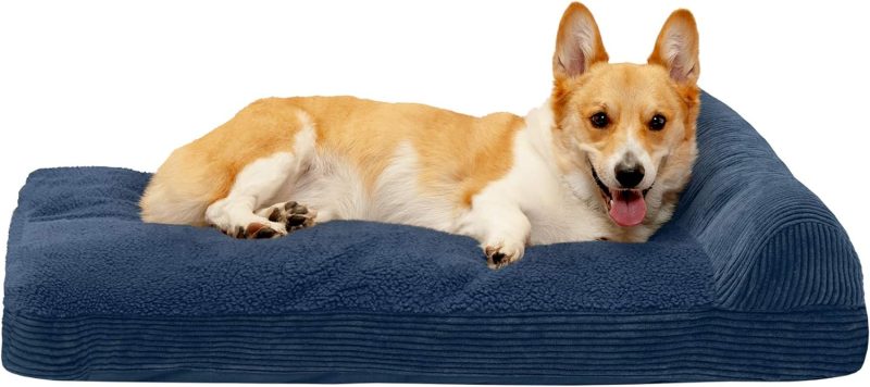 Furhaven Orthopedic Dog Bed for Medium/Small Dogs w/ Removable Bolsters & Washable Cover, For Dogs Up to 35 lbs - Plush & Almond - Image 624