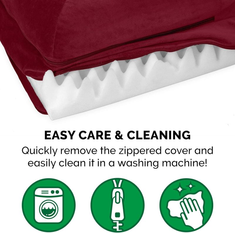 Furhaven Orthopedic Dog Bed for Medium/Small Dogs w/ Removable Bolsters & Washable Cover, For Dogs Up to 35 lbs - Plush & Almond - Image 13