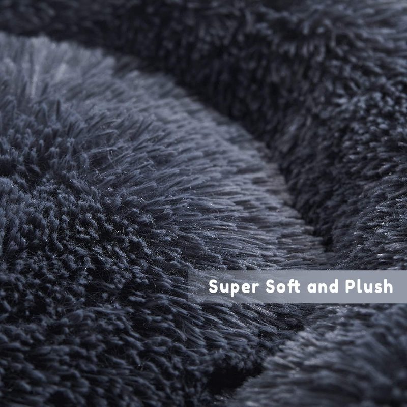 Calming Dog Bed & Cat Bed, Anti-Anxiety Donut Cuddler Warming Cozy Soft Round Fluffy Faux Fur Plush Cushion bed for Small Medium - Image 85