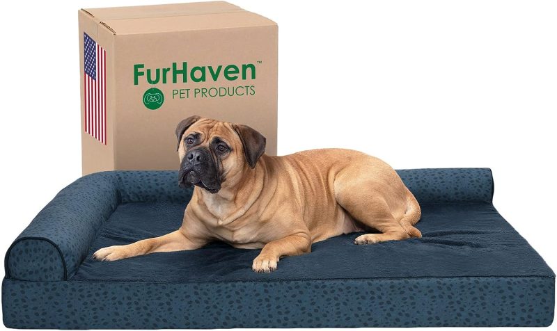 Furhaven Orthopedic Dog Bed for Medium/Small Dogs w/ Removable Bolsters & Washable Cover, For Dogs Up to 35 lbs - Plush & Almond - Image 146