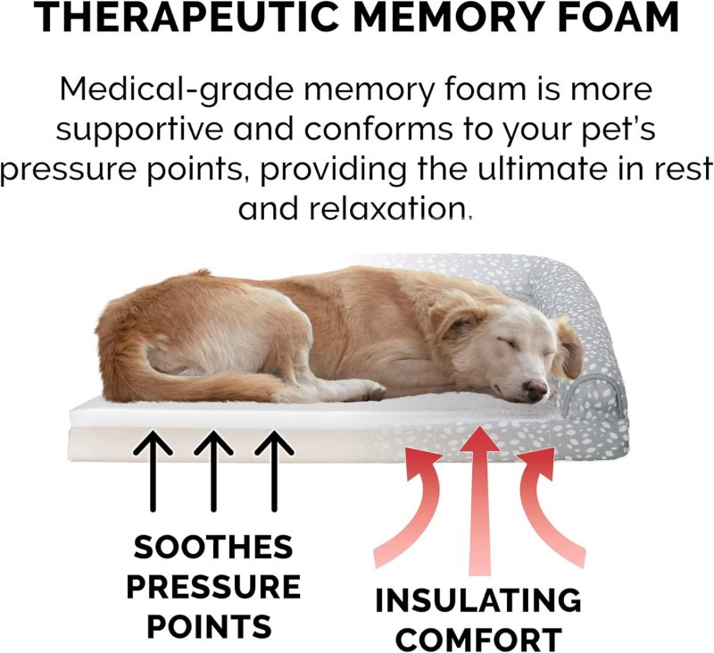 Furhaven Orthopedic Dog Bed for Medium/Small Dogs w/ Removable Bolsters & Washable Cover, For Dogs Up to 35 lbs - Plush & Almond - Image 335