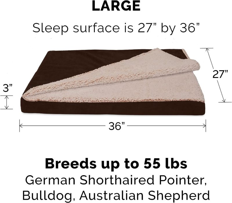 Furhaven Cooling Gel Dog Bed for Large Dogs w/ Removable Bolsters & Washable Cover, For Dogs Up to 95 lbs - Plush & Velvet Waves - Image 244