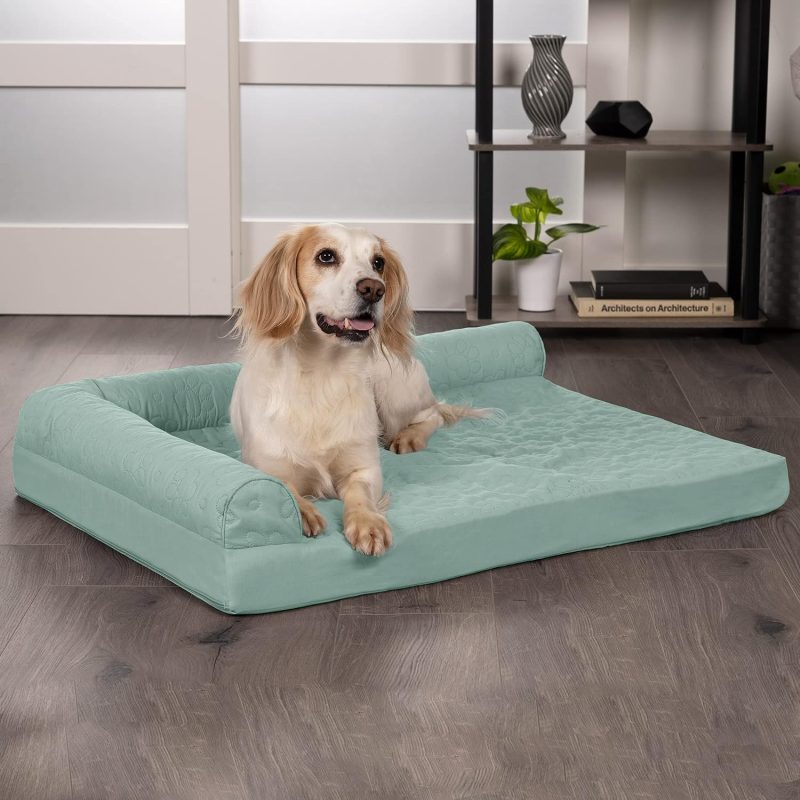 Furhaven Orthopedic Dog Bed for Medium/Small Dogs w/ Removable Bolsters & Washable Cover, For Dogs Up to 35 lbs - Plush & Almond - Image 364