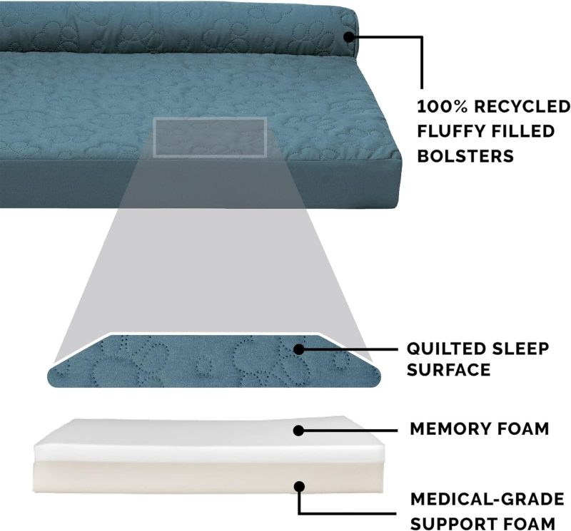 Furhaven Cooling Gel Dog Bed for Large/Medium Dogs w/ Removable Bolsters & Washable Cover, For Dogs Up to 55 lbs - Plush & - Image 173